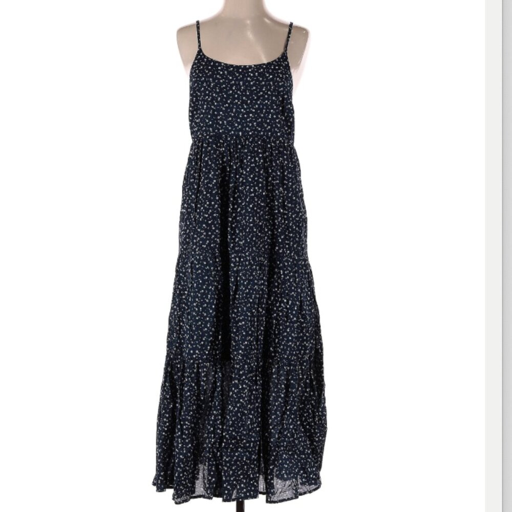 👗 Beach Lunch Lounge Dress – Navy Floral – Size S/P